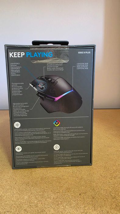 Mouse gaming Logitech Lightspeed G502 X Plus, Wireless, RGB, 25600 dpi, Negru/Alb