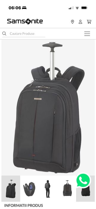 Rucsac cu troller negru Samsonite