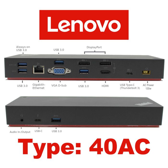 Dock Lenovo ThinkPad,, Dell WD19, HP USB-C Dock G4