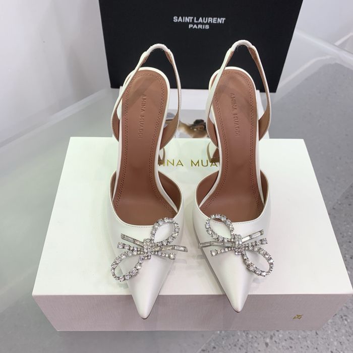 Pantofi Amina Muaddi piele naturala pe comanda