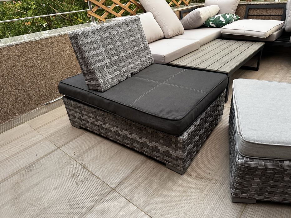 Sezlong gradina terasa + cutie depozitare plastic