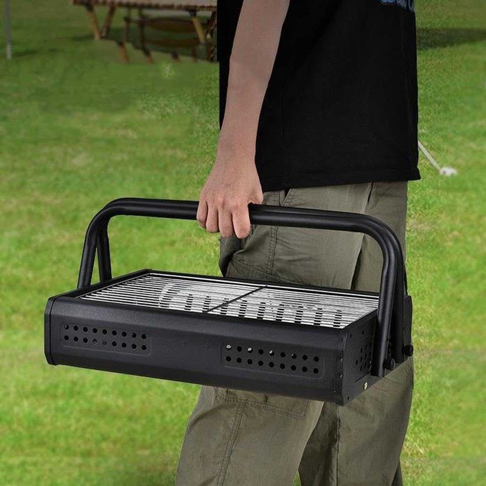 Преносима сгъваема скара барбекю на дървени въглища