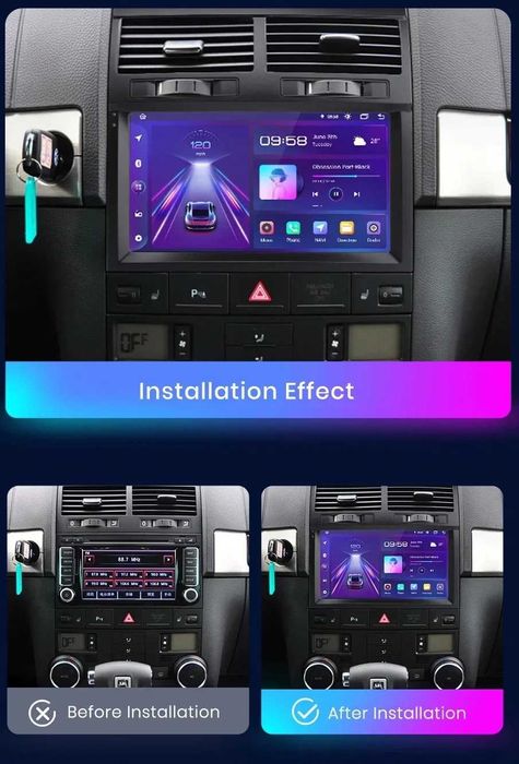 Мултимедия 9″ Android 14 VW TOUAREG I 7L CARPLAY навигация RDS DSP GPS