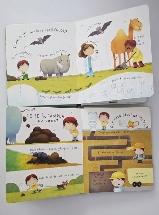 "Ce este caca", carte cu clapete, Usborne