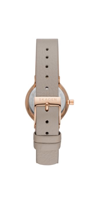 Ceas quartz cu o curea de piele, Bej SKAGEN DENMARK