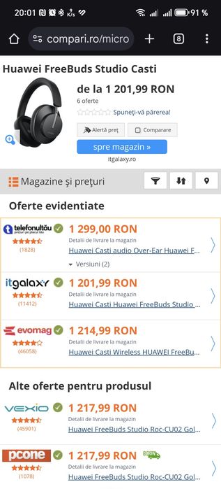 Huawei Freebuds Studio Impecabil Premium