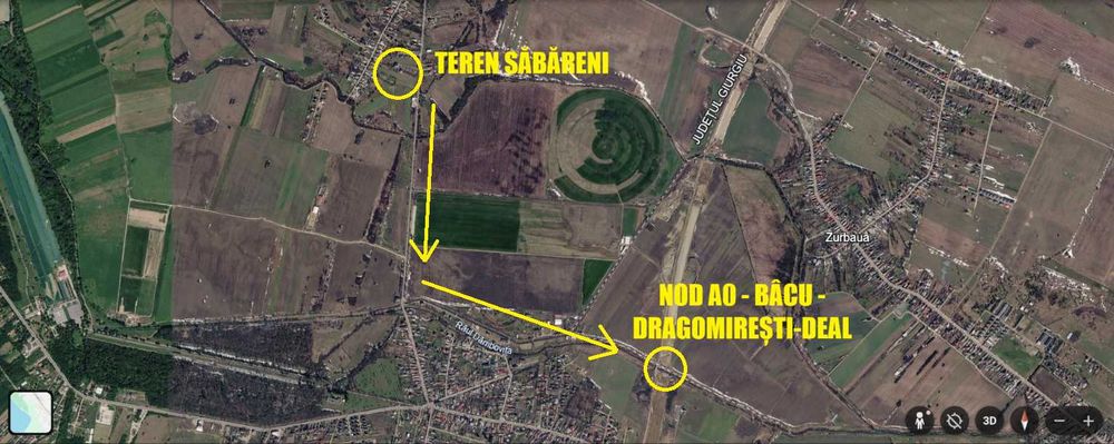 Teren de vânzare în Săbăreni - Giurgiu (4400 mp) lângă Dragomirești-Deal / Chiajna.