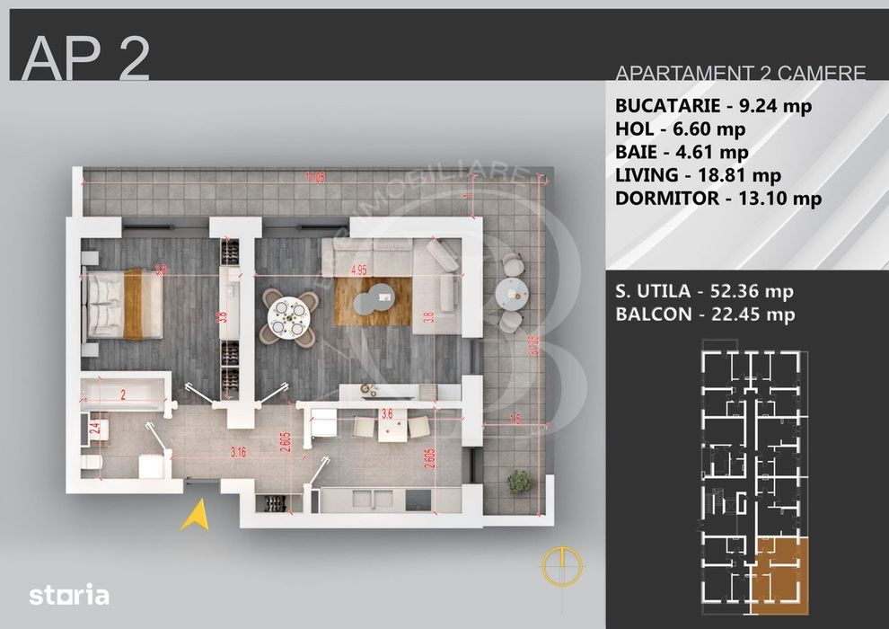 Apartament 2 camere bloc boutique Theodor Pallady — fotografia 3