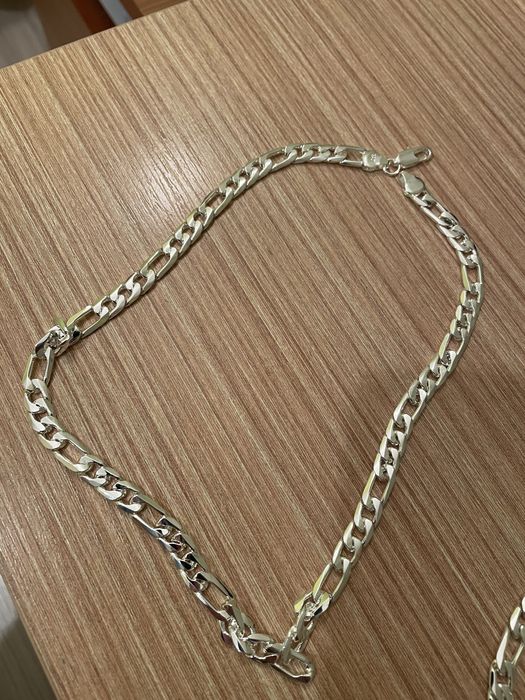 Посребрена гривна и посребрено ланче