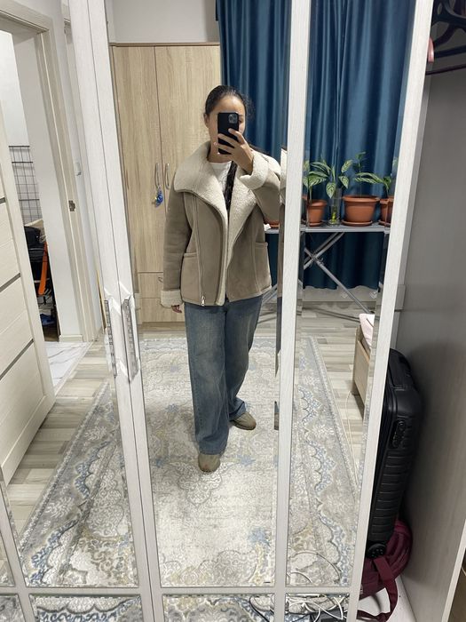 Дубленка новая бежевая