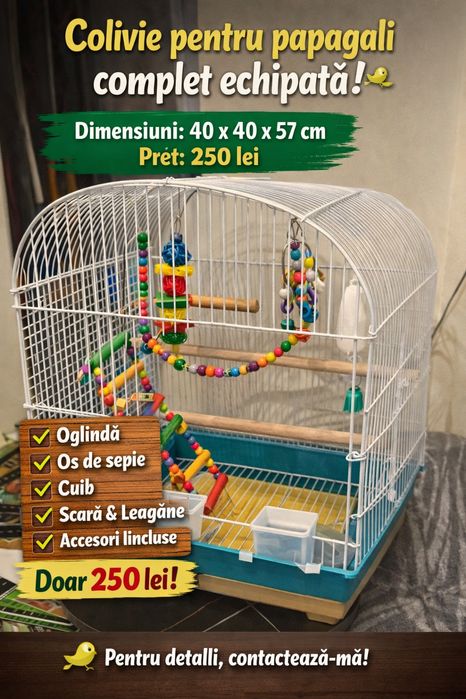 Colivie complet echipata peruși papagali