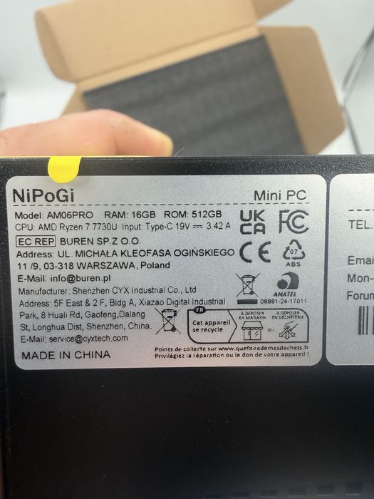 NiPoGi AM06 PRO Mini PC АMD Ryzen 7 7730U Sigilat Livram In Tara