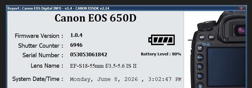 Canon EOS 650 D kit complet DSLR shot and go