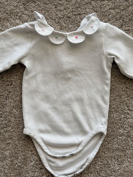 Body Jacadi Paris bebe, 6-12 luni, guler decorativ