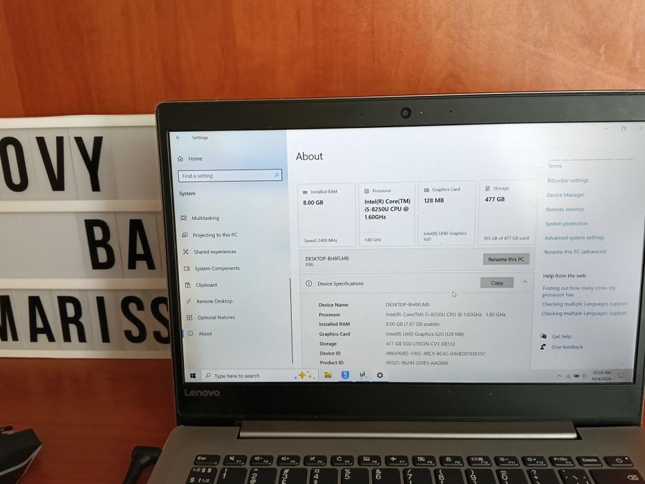 Lenovo i5-8250/8gb RAM 500 GB ssd sunt harman kardon