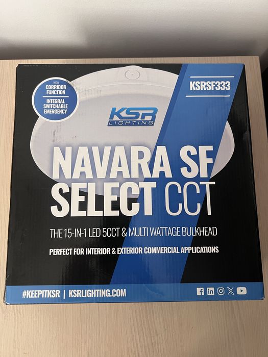 Plafonieră LED profesională KSR Navara KSRSF333, IP65, senzor mișcare + iluminare de urgență, NOUĂ