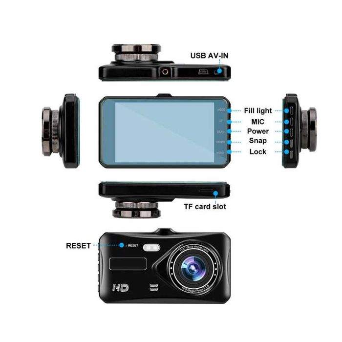 Автомобилен регистратор в комплект с камера за задно виждане