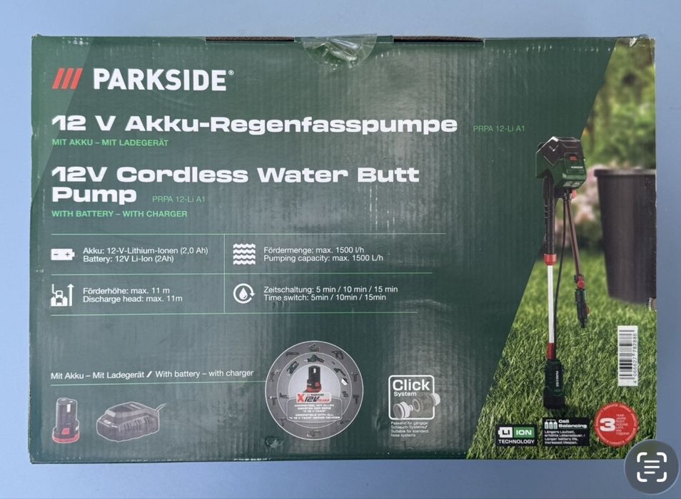 Pompa de apa cu acumulator 12v Parkside