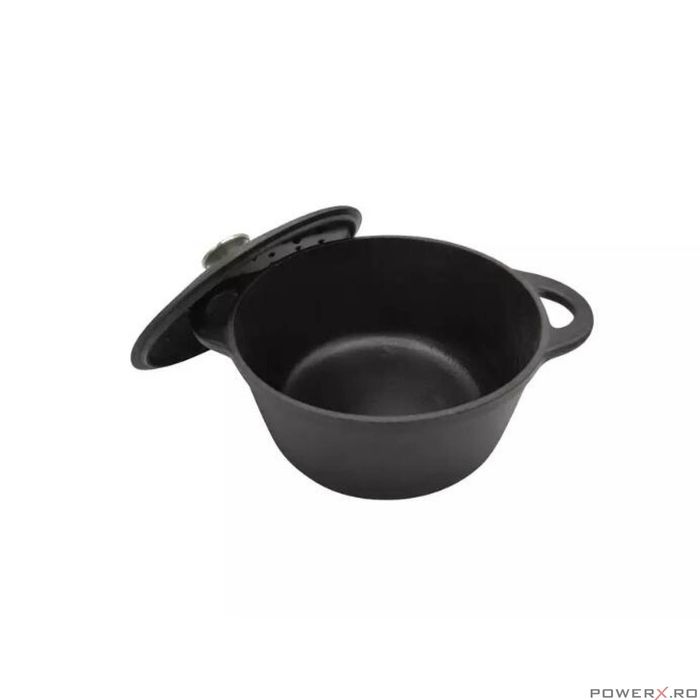 Cratita, oala din fonta cu capac, 24 cm, 4 litri, negru, Kinghoff