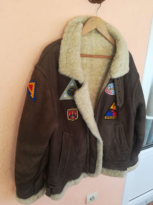 Geaca piele bărbați blana Aviator Raker Xl