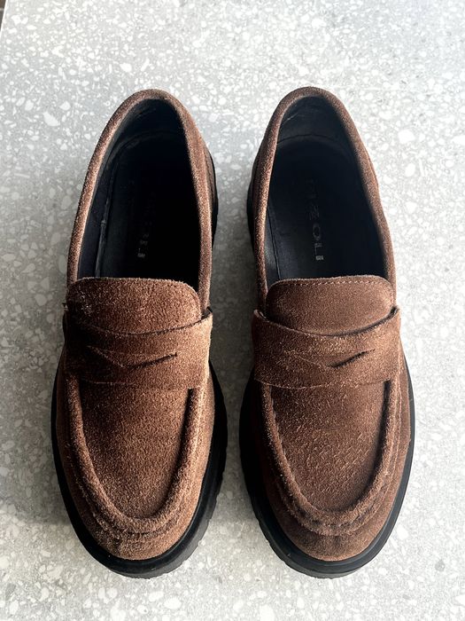 Pantofi Rizzoli loafers 37 maro, piele intoarsa