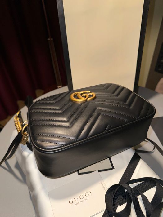 Geanta Gucci originala Black Leather GG Marmont Matelasse noua