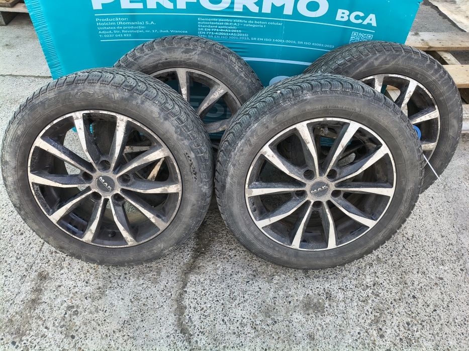 Set 4 Jante Aliaj MAK Wolf Black Mirror + Anvelope Iarnă 205/55 R16