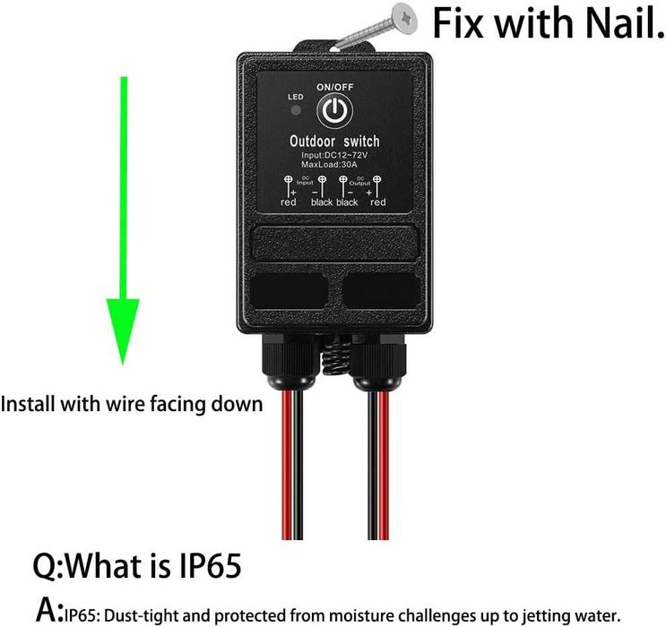 12v релеен превключвател с дистанционно управление, DC 12V-72V безжичен превключвател с дълъг обхват