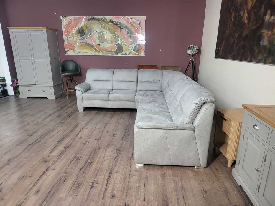 Светло сив ъглов диван от плат PP-HS10002