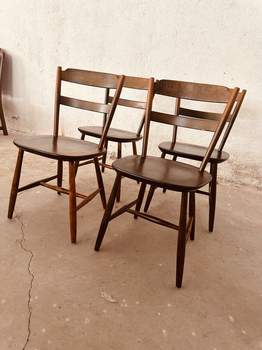 Комплект 4 оригинални шведски стола Nässjö Stolfabrik – Mid Century Modern