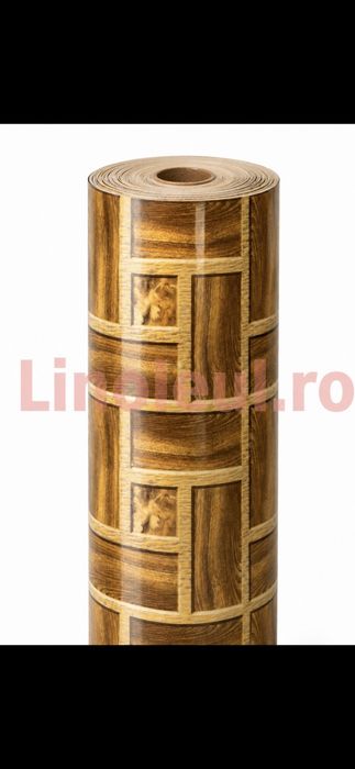Linoleu 1m lat x 20 m lung,Gros- 1.20mm, Model parchet gri sau maron, pt Interior Ca la carte ,impecabil