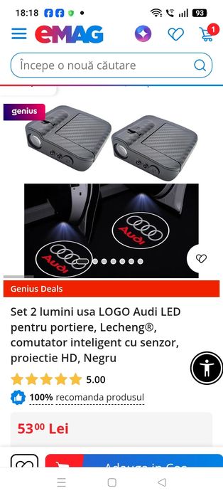 Vind două lumini led pentru portieră mașini Audi