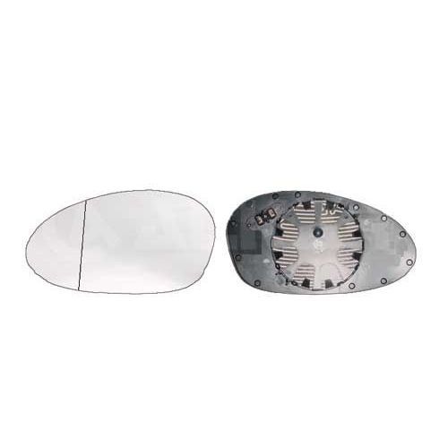 Geam oglinda Bmw Seria 1 (E81/E82/E87/E88), 09.2004-2010, Seria 3 (E46), Coupe/Cabrio model M3 03.2003-09.2006, Seria 3 E90/E91 11.2004-08.2008, Alkar 6411541, parte Stanga, cu incalzire, asferica