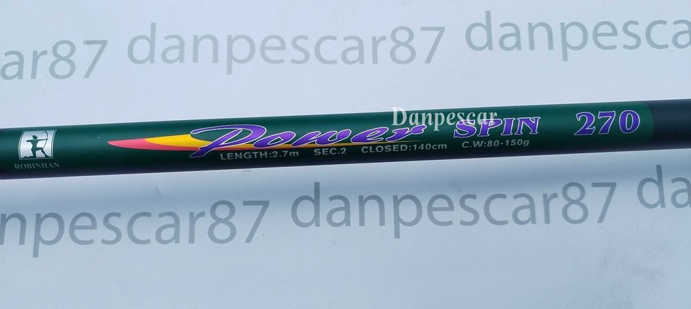 SET 4 Lansete 2.70m ROBINHAN Power cu 4 Mulinete HT60 +4 role 300m FIR