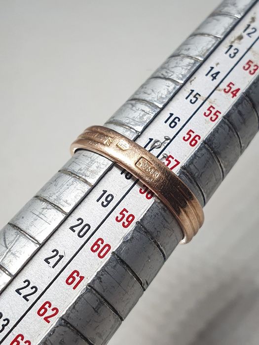 Inel din aur roz 14K (583) – model lucrat manual, mărimea 58