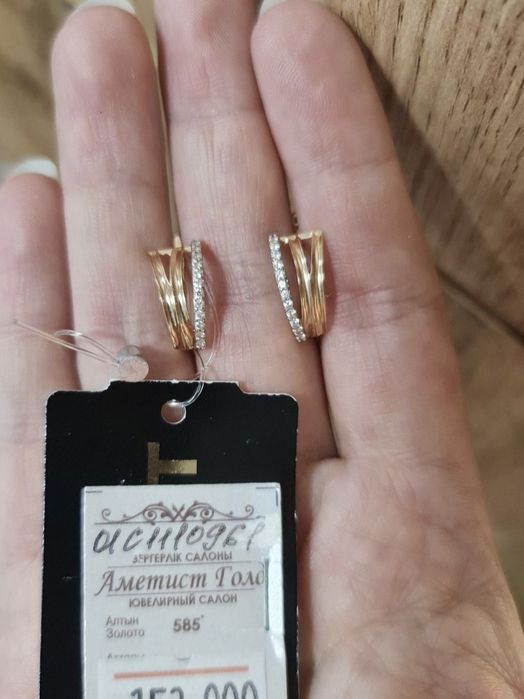 Золотые НОВЫЕ серьги 585 пробы