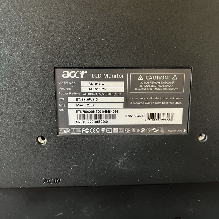 Монитор acer состояние 9/10