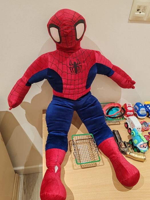 Большой набор детских игрушек машинки касса Человек Паук