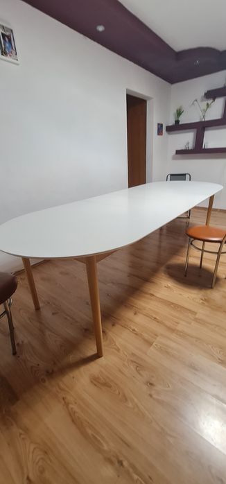 Masa extensibila Marstrand 12 persoane , masă extensibilă 12 persoane Alb Natur