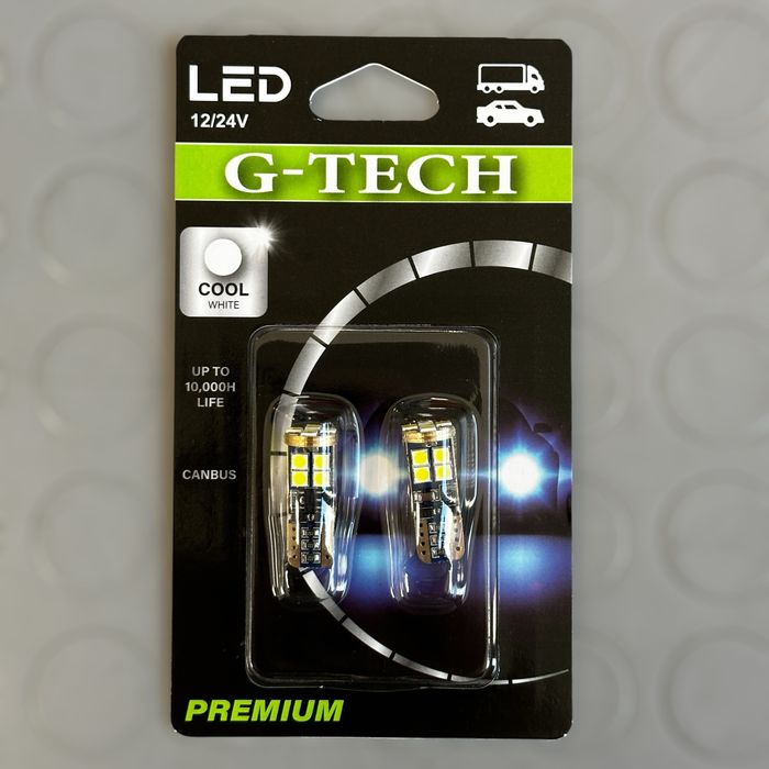 2 БРОЯ LED Диодни крушки G-TECH за габарит без цокъл T10