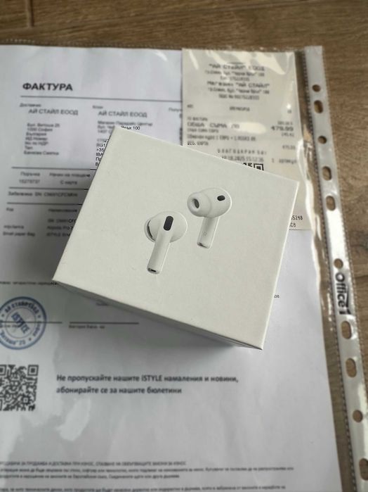 AirPods Pro 3, опаковани, с касова бележка и карта от iStyle