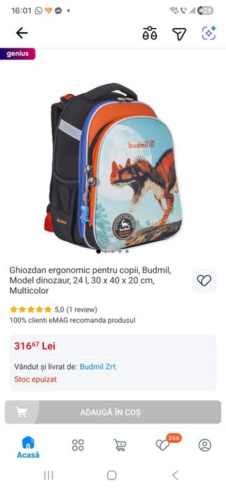 Ghiozdan ergonomic Budmil