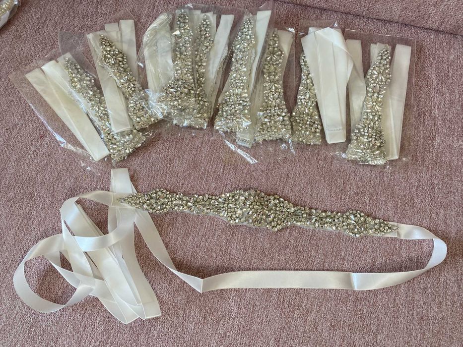Brau cordon talie cu strasuri curea rochie eleganta sau mireasa nou