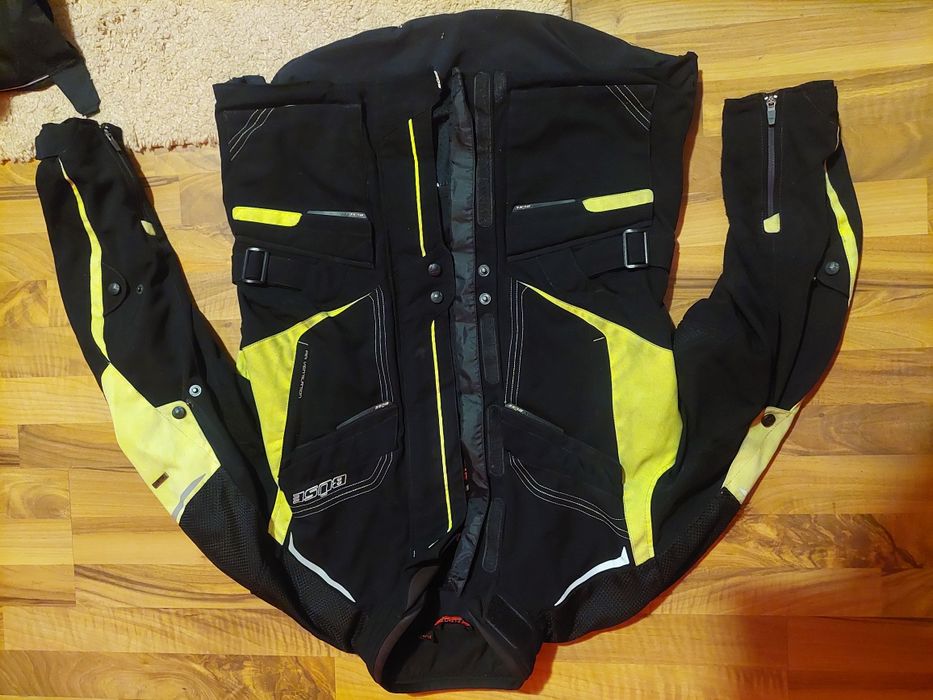 Geaca moto Buse,textil,negru cu verde,marime 54 -XL