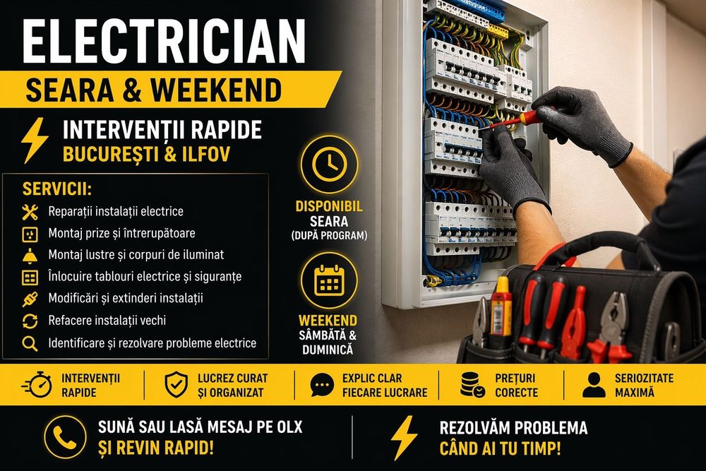 Electrician seara sau weekend