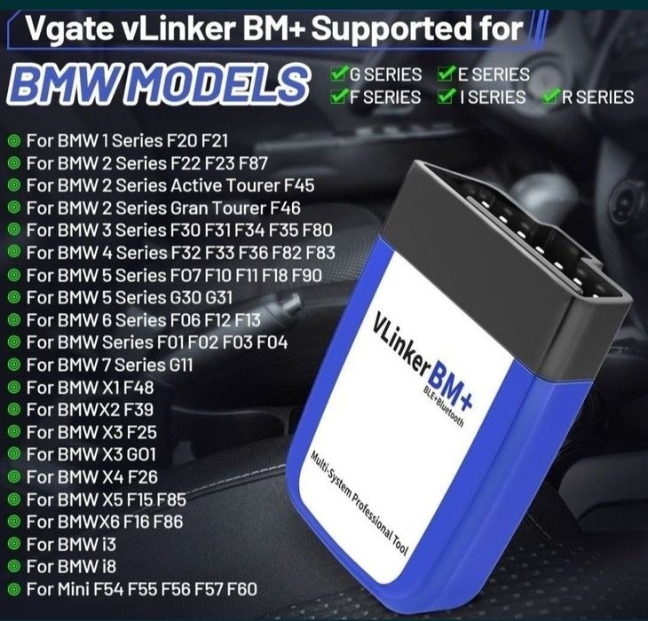 iOS BMW Tester BM+ Vlinker BimmerLink BimmerCode Carista Jscan Carly