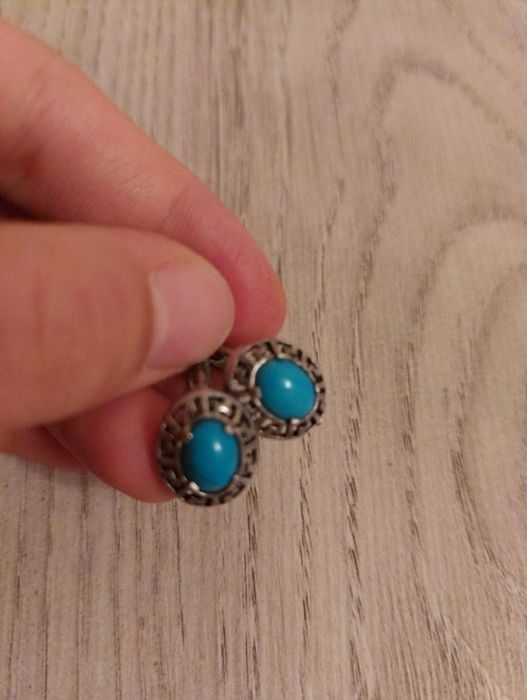 Продам серебряные серьги с бирюзой