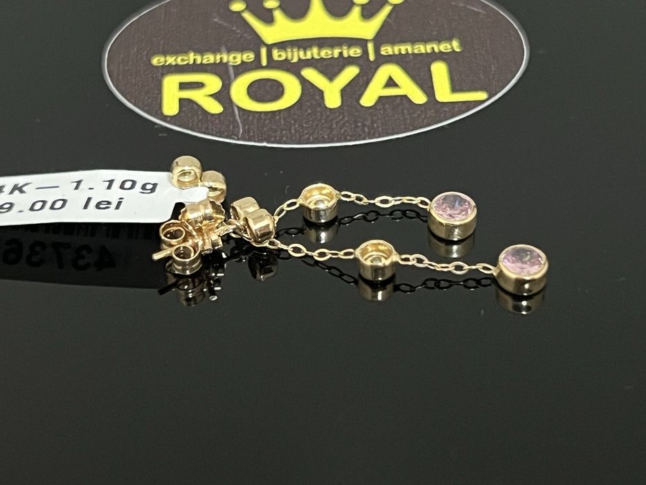 Bijuteria Royal CB : Cercei lungi aur 14k 1,10 grame
