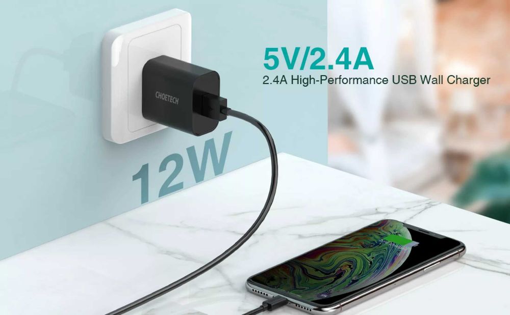 Зарядное устройство зарядник для смартфона 5 в 2,4 amper CHOETECH
