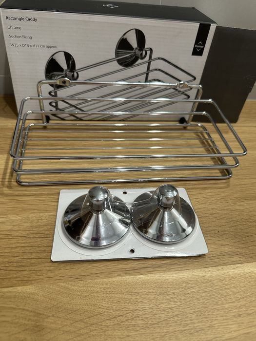 Polita metalica Premier UK, cu sistem de fixare cu ventuze, noua